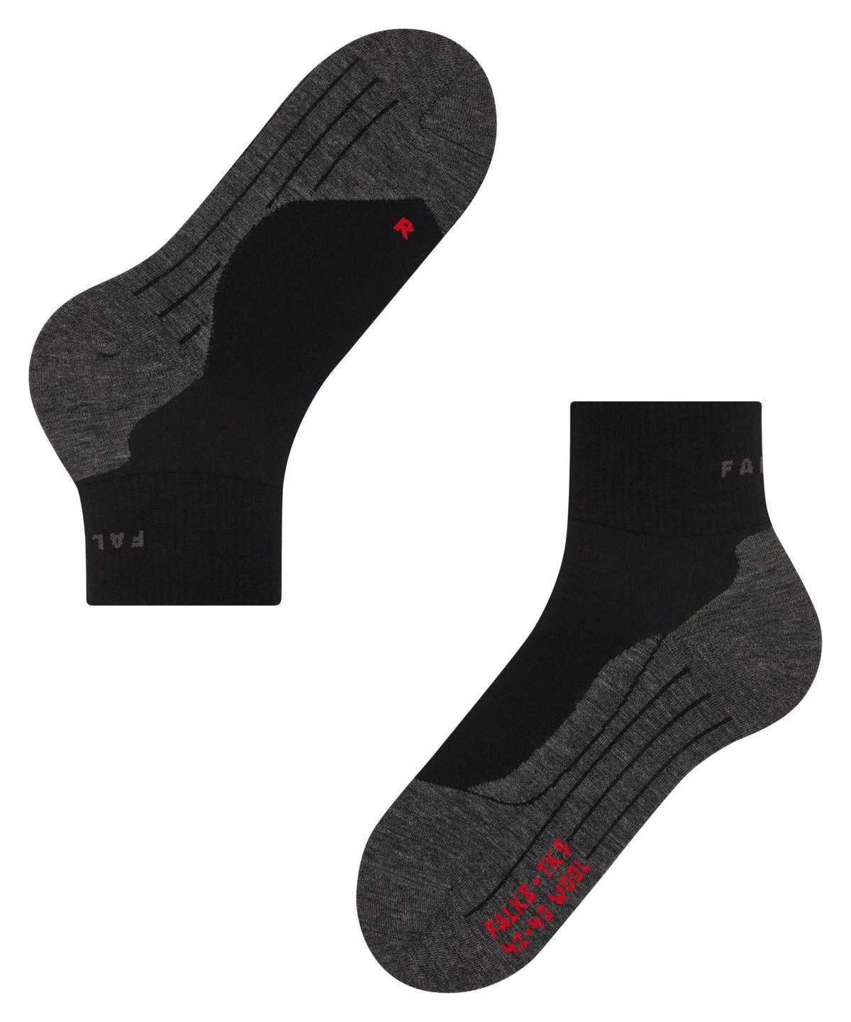 Falke TK5 Wander Wool Short Trekking Short sock Naisten Sports Socks Mustat | 07641SUAV