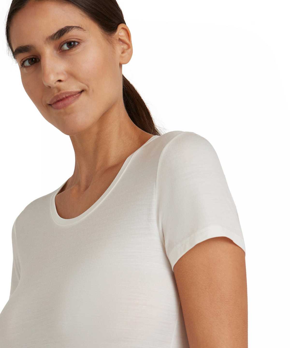 Falke T-Shirt Round-neck Daily ClimaWool Naisten Paidat Valkoinen | 20318TNAM