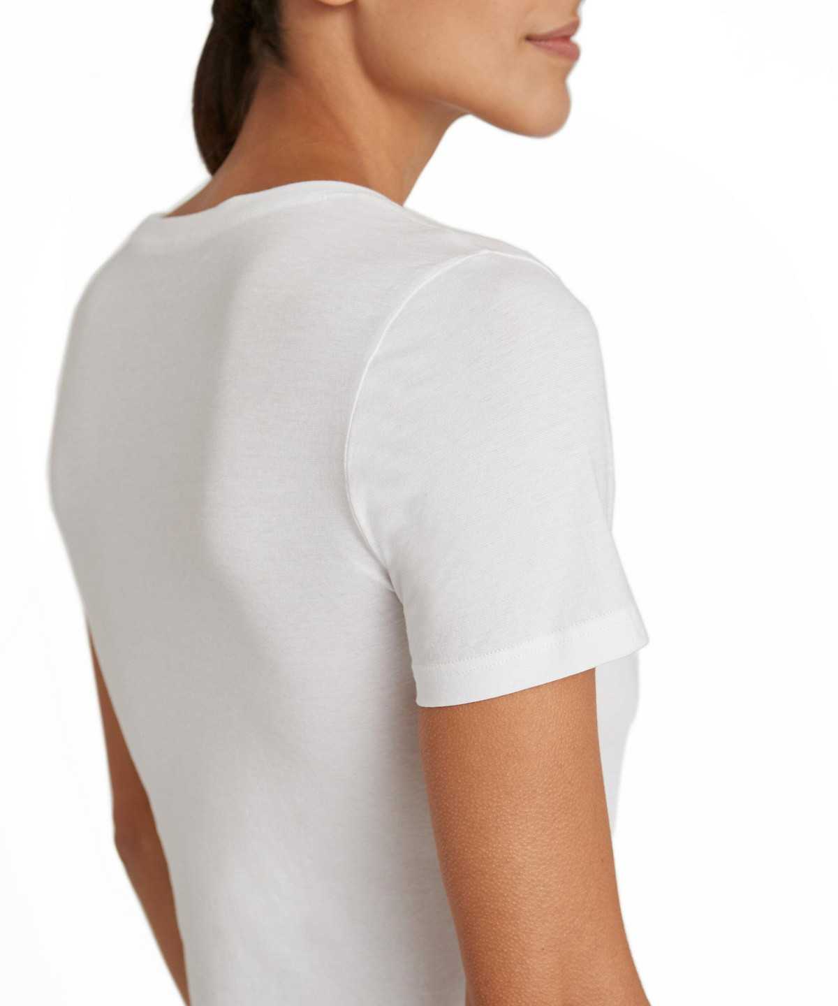 Falke T-Shirt Round-neck Daily Natural Naisten Paidat Valkoinen | 65741ZEKQ