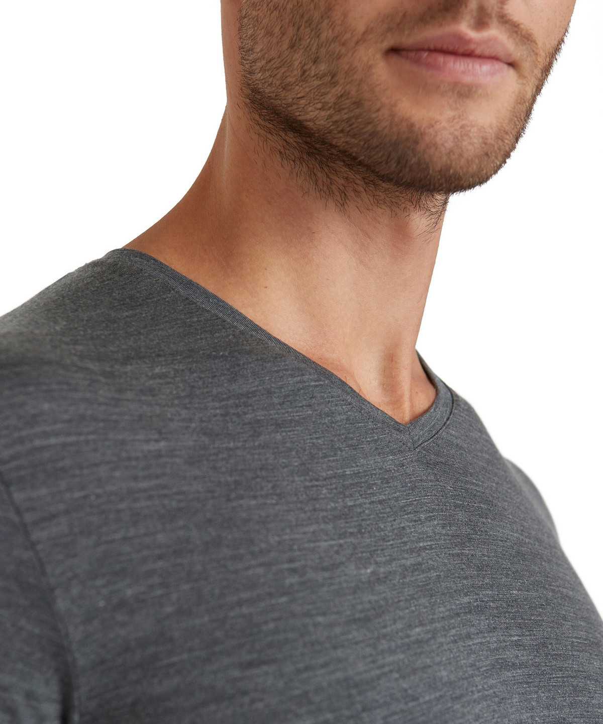 Falke T-Shirt V-neck Daily ClimaWool Miesten Lyhythihainen Paita Harmaat | 26059DLBN