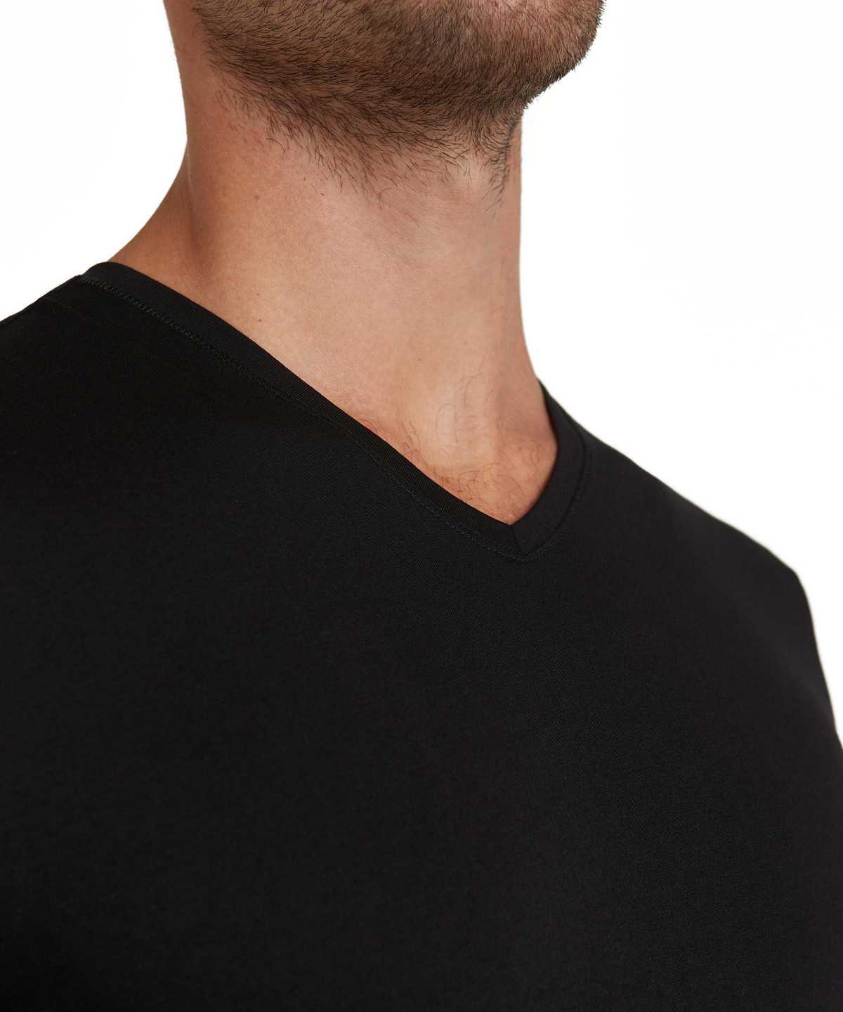 Falke T-Shirt V-neck Daily Natural Miesten Lyhythihainen Paita Mustat | 30854PAOF