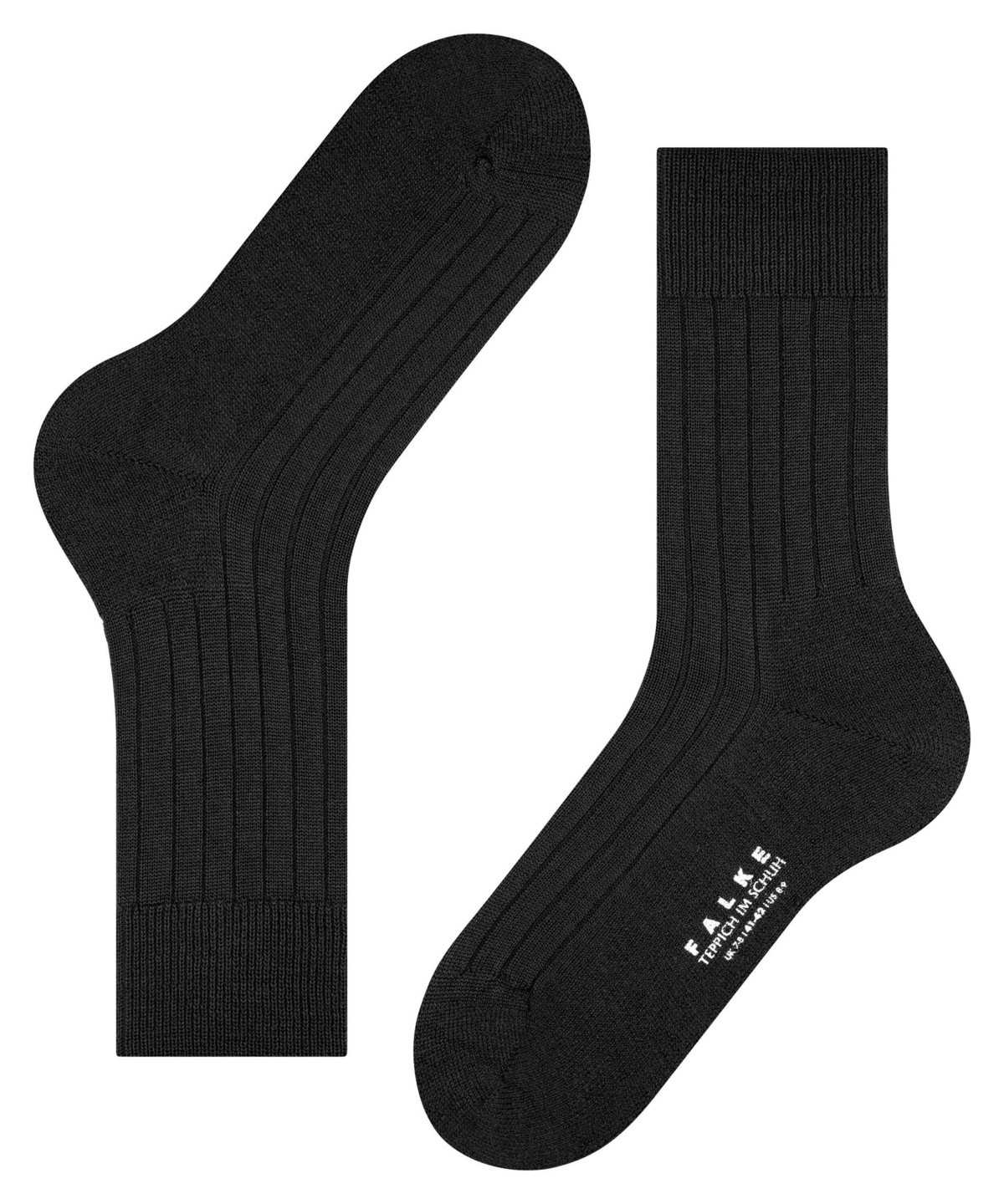 Falke Teppich im Schuh Socks Miesten Sukat Mustat | 61820GPSW