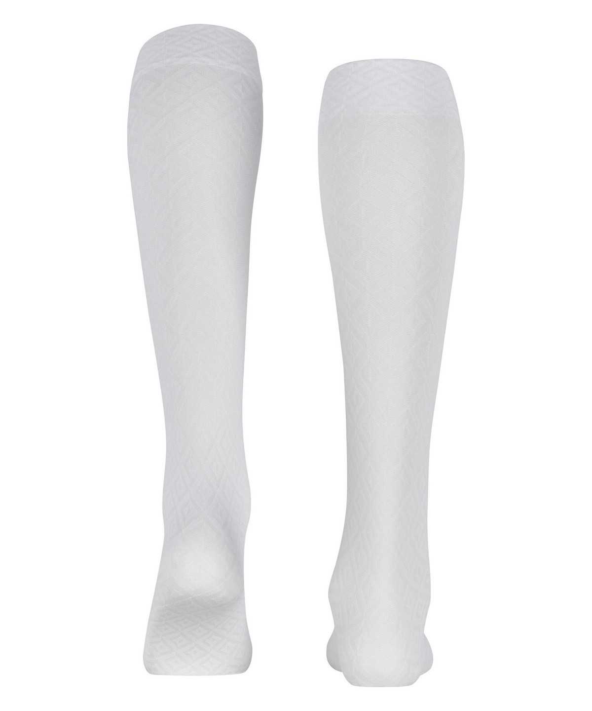 Falke Tessellating 25 DEN Knee-high Socks Naisten Sukat Valkoinen | 85691MZNL