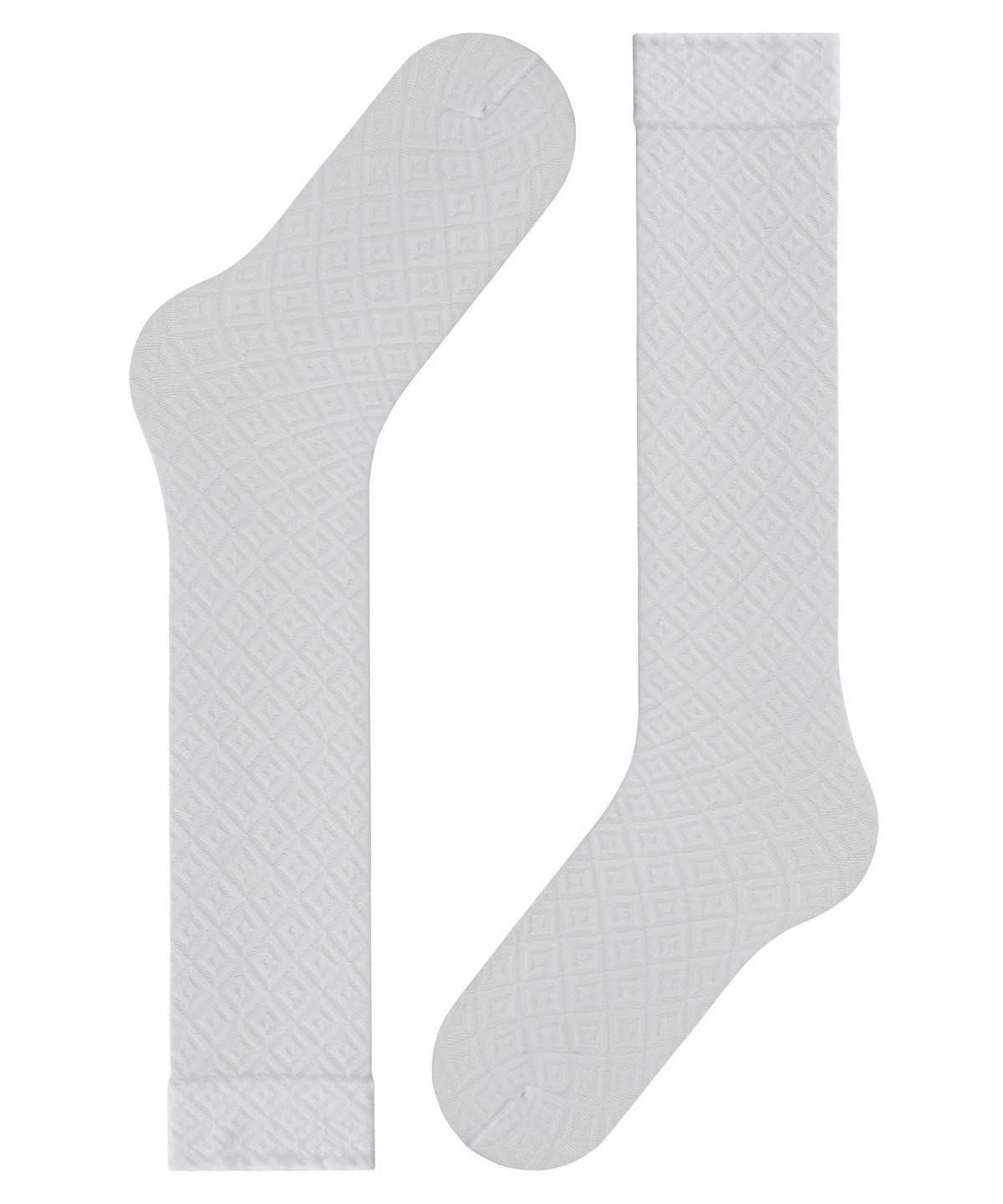 Falke Tessellating 25 DEN Knee-high Socks Naisten Sukat Valkoinen | 85691MZNL