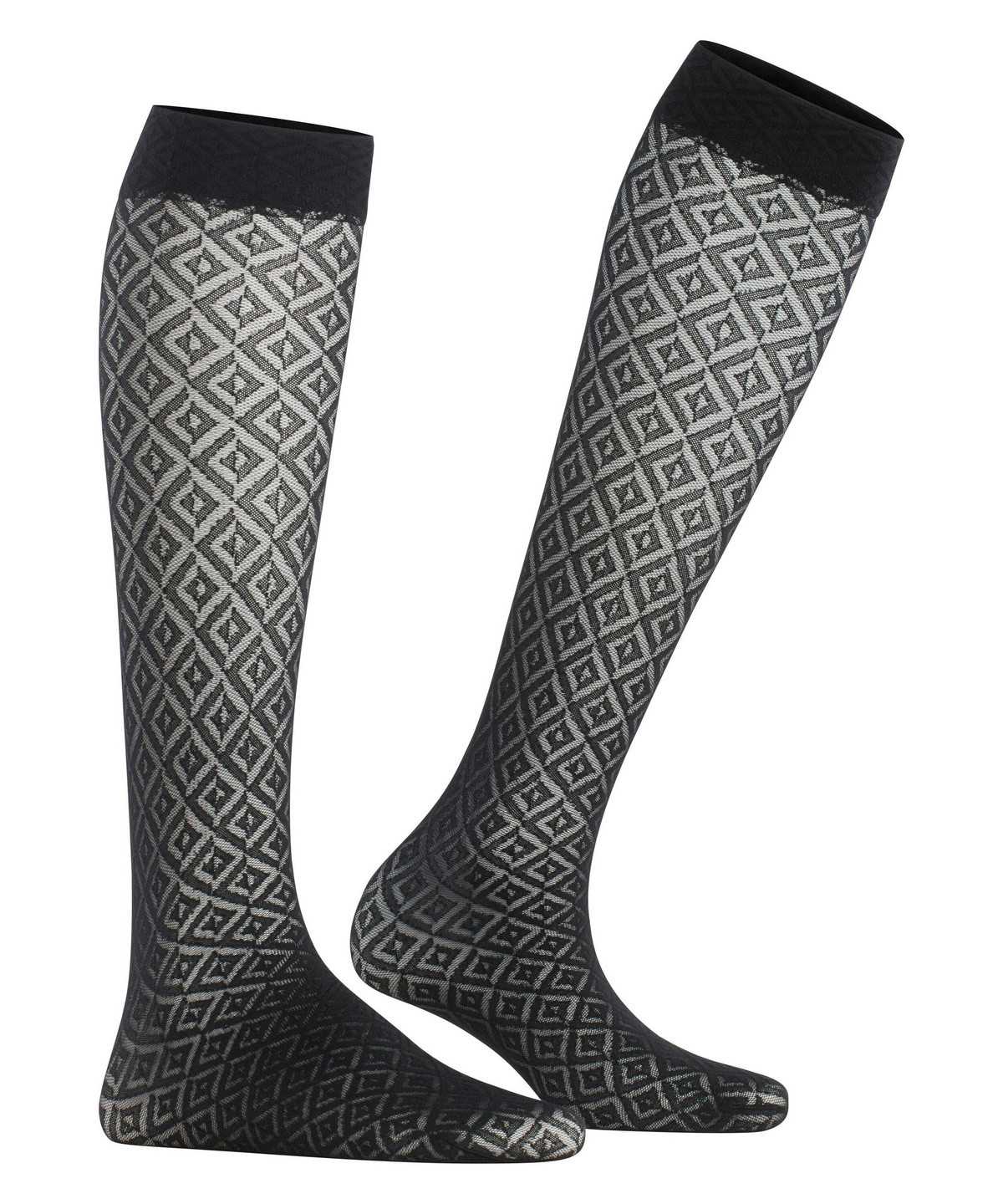 Falke Tessellating 25 DEN Knee-high Socks Naisten Sukat Mustat | 24073GMOQ