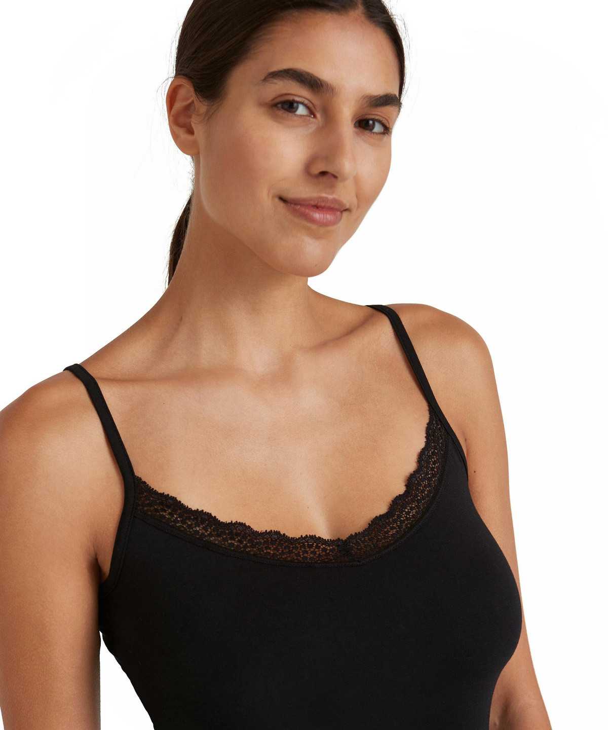 Falke Top Round-neck Daily Lace Naisten Bras & Tops Mustat | 48601FDZL