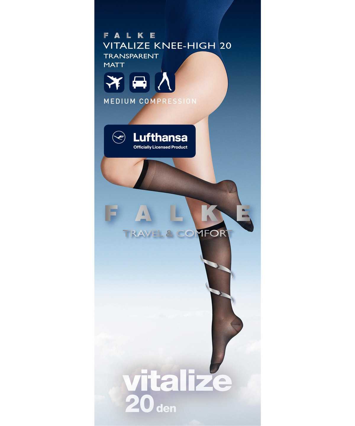 Falke Vitalize 20 DEN Knee-high Socks Naisten Sukat Mustat | 90687QJAK